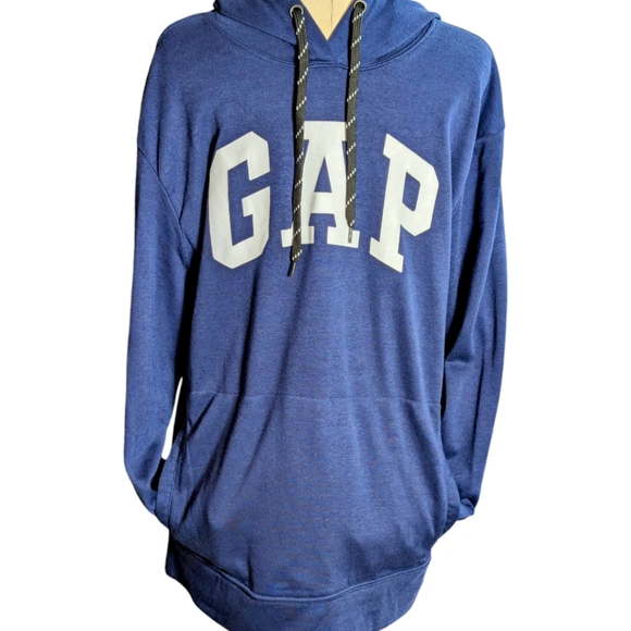 NWOT GAP Navy Logo Hooded Sweatshirt Size Large - Picture 1 of 7
